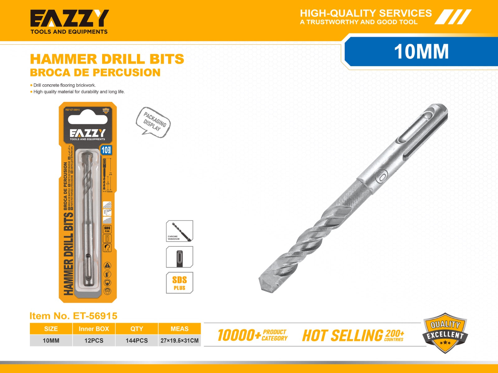 Hammer Drill Bit Set – High Speed Steel, Concrete & Masonry