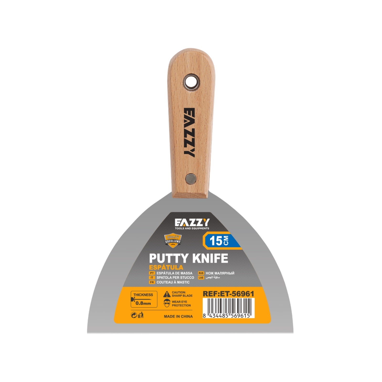 Putty Knife with Wooden Handle – Durable Scraper Tool for Painting & Repair