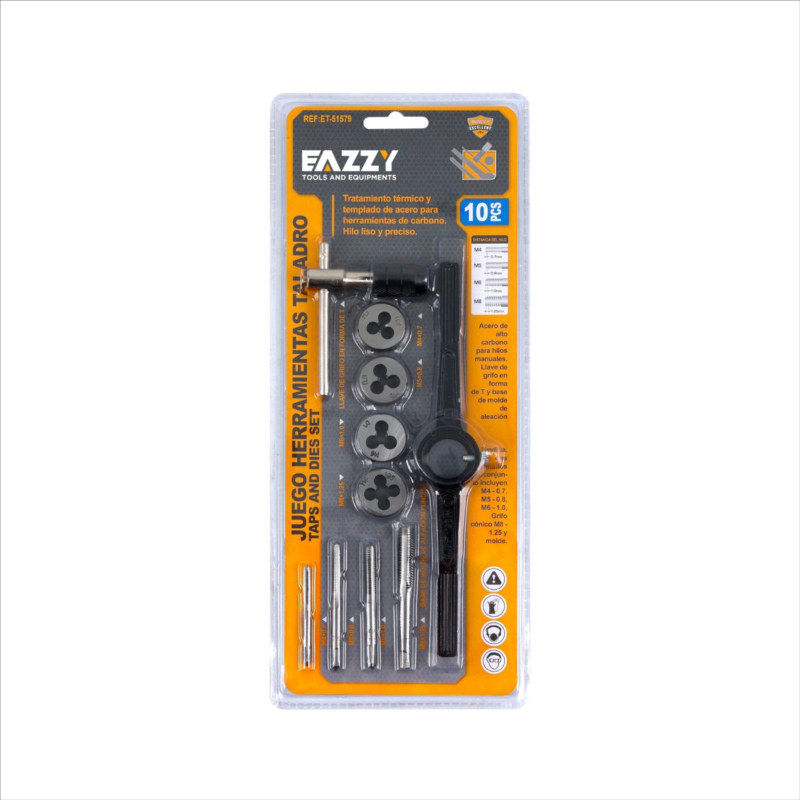 Taps and Dies Set – 30 cm Threading Tool Kit for Metal & Repair Work (10 Pcs)