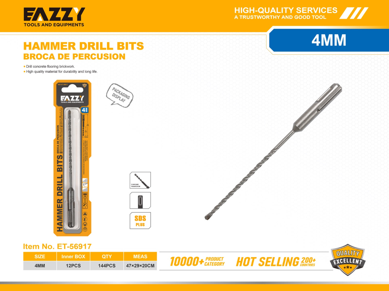 Premium Hammer Drill Bit – Carbide Tip, Heavy Duty for Concrete & Masonry
