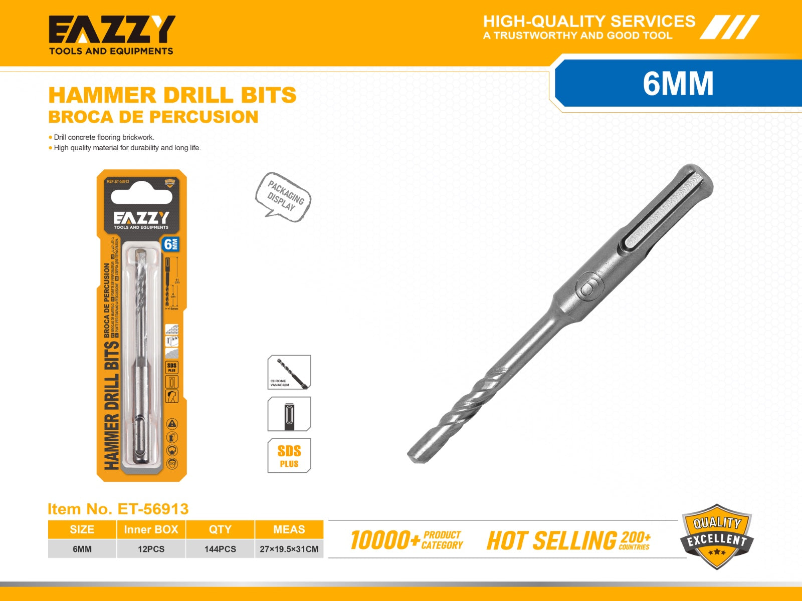 Hammer Drill Bit Set – High Speed Steel, Concrete & Masonry
