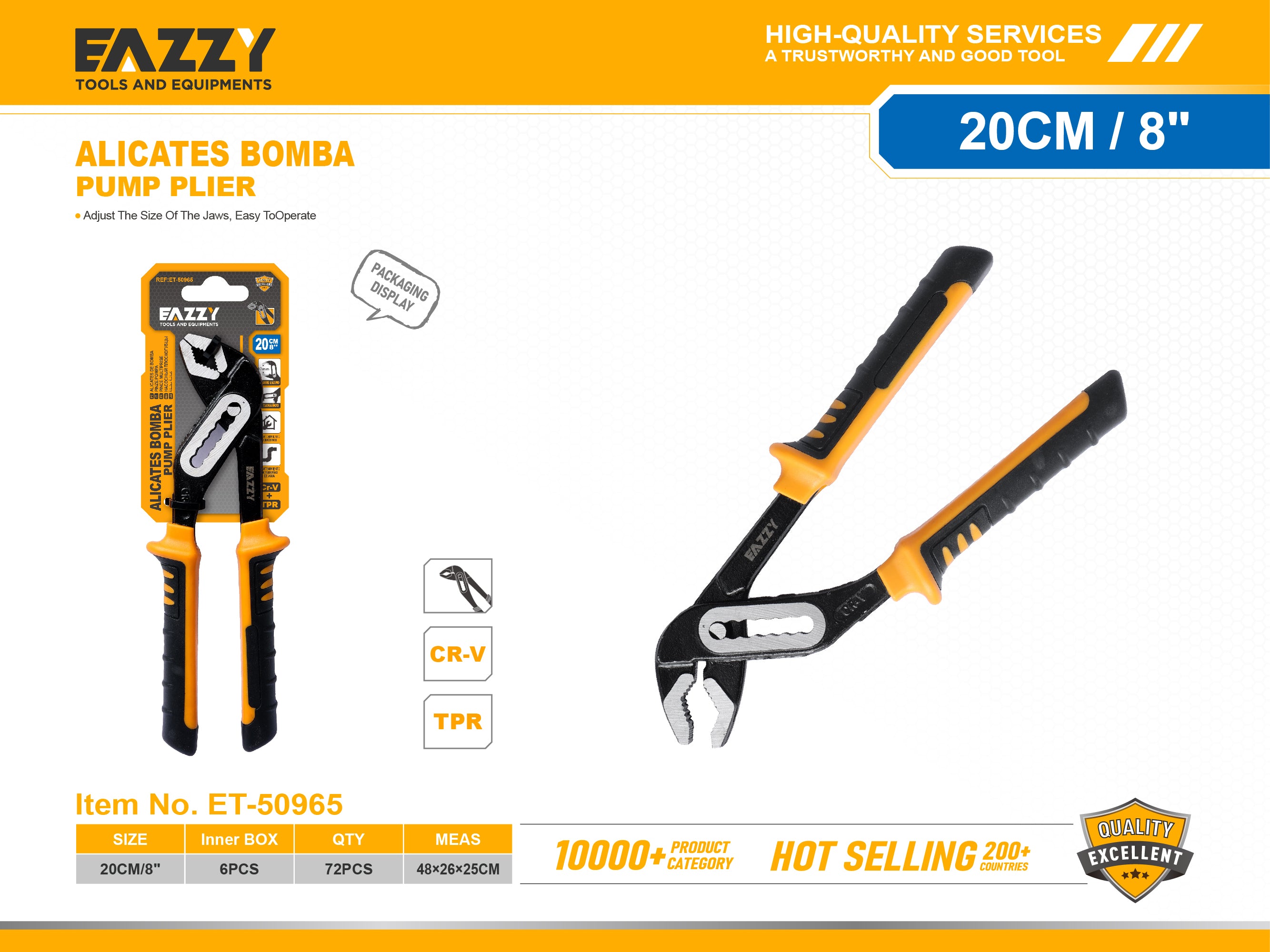 Heavy Duty Water Pump Pliers | Adjustable Pump Pliers ET- 50965