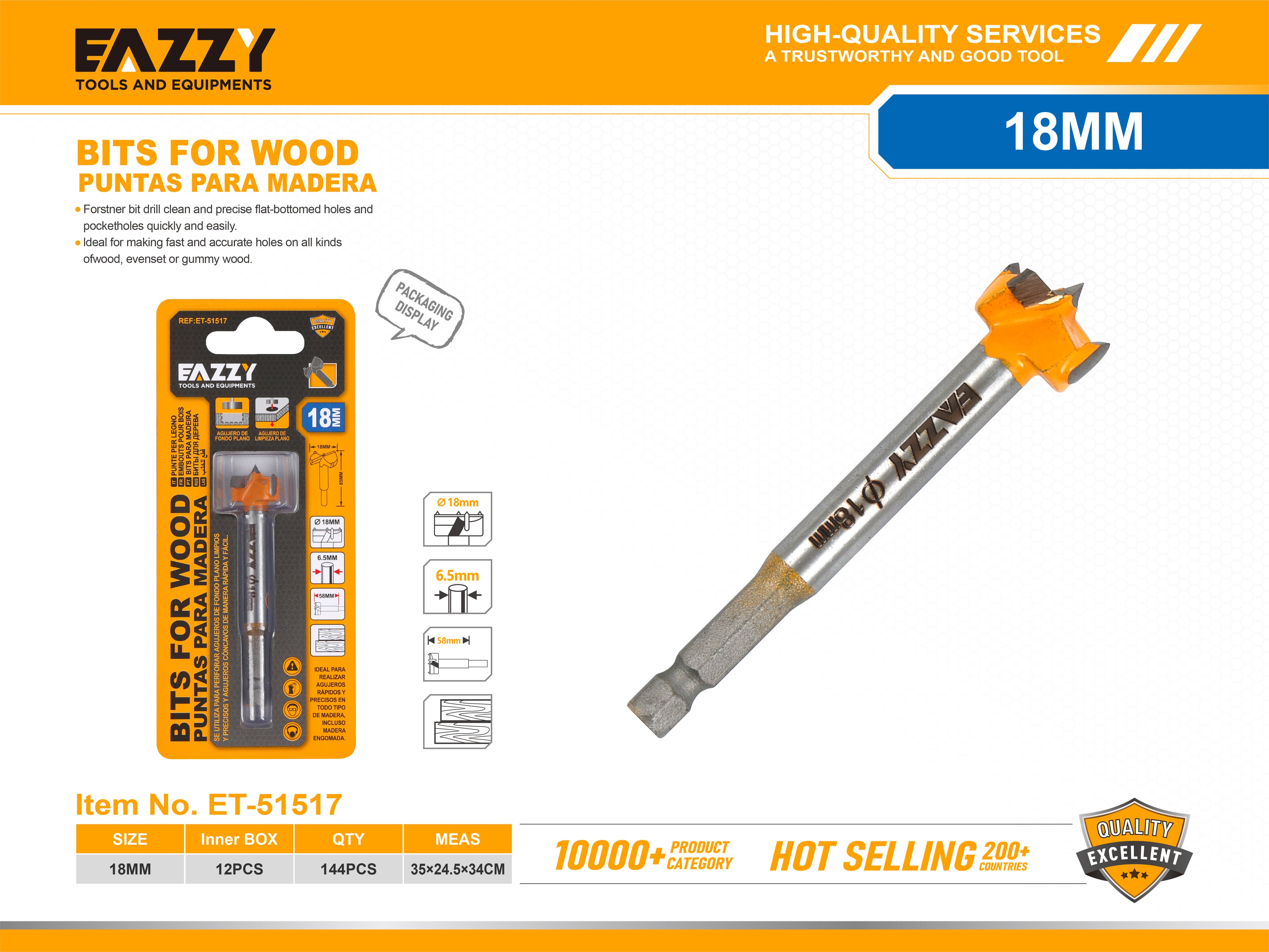 Forstner Drill Bit for Wood | Flat Bottom Hinge Boring Bit | Precision Woodworking Tool