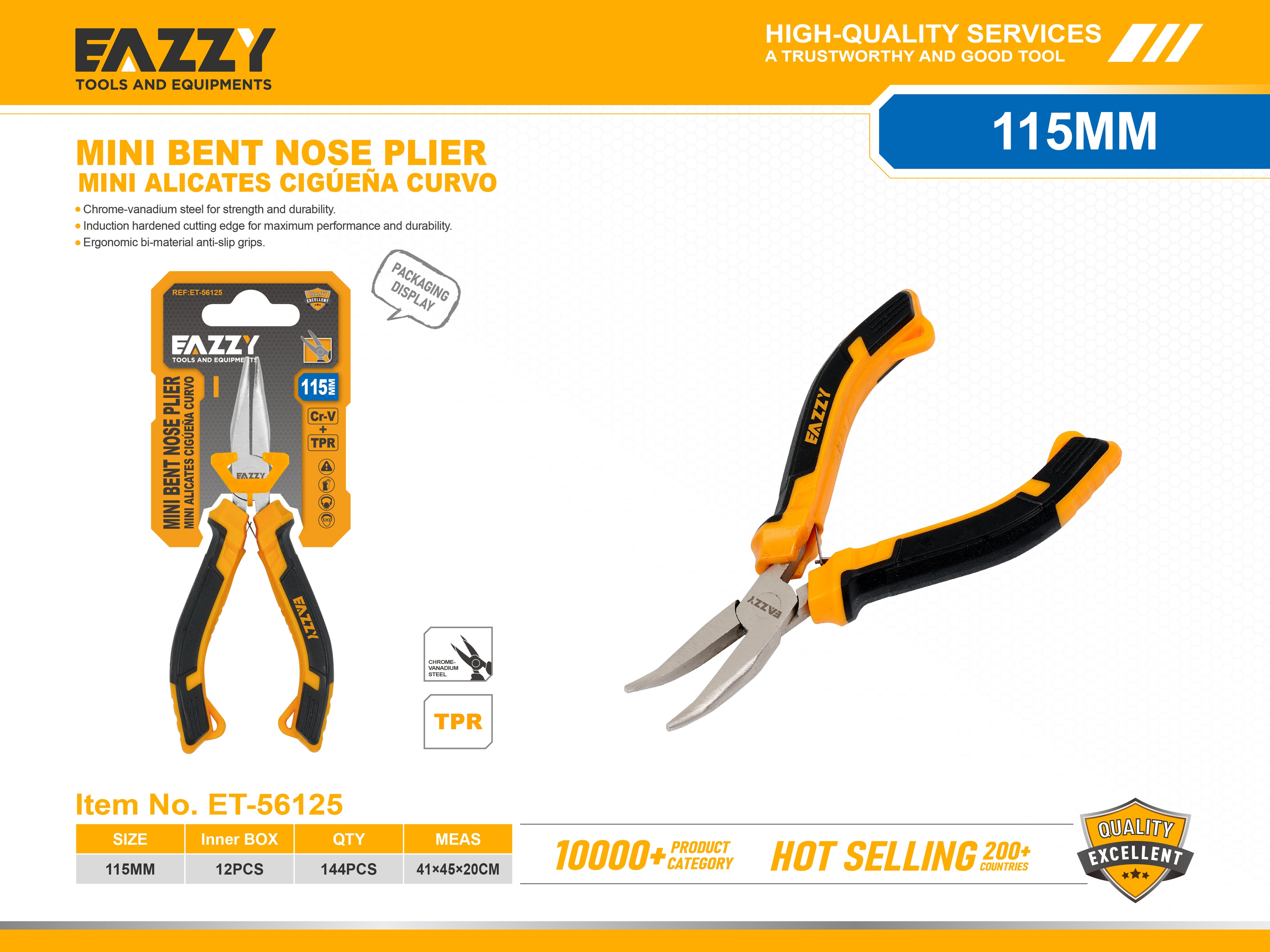 Mini Bent Nose Plier – Precision Hand Tool for Jewelry Making, Electronics & Craft Work ET-56