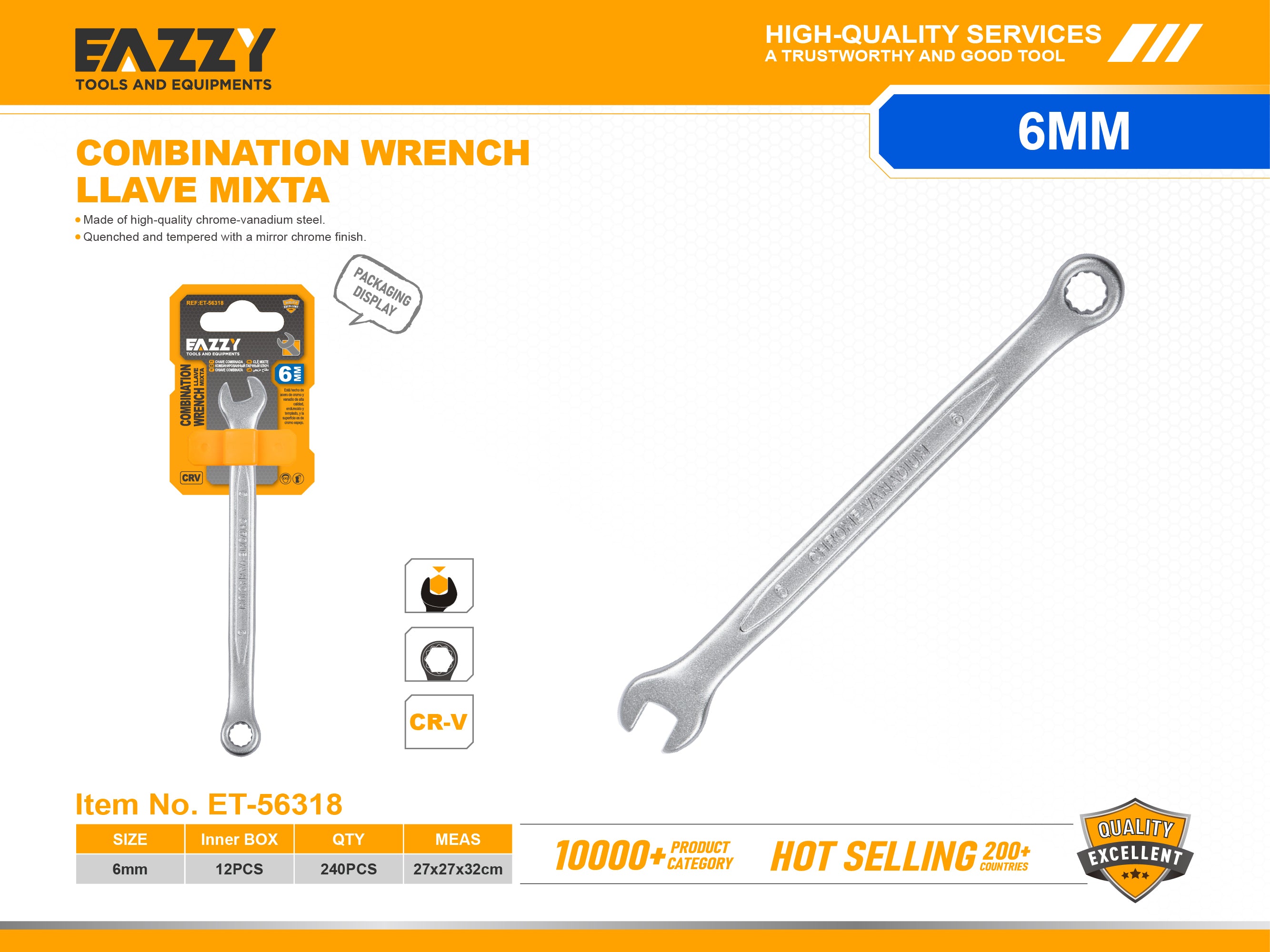 Professional Combination Wrench Spanner – High Torque & Long Life