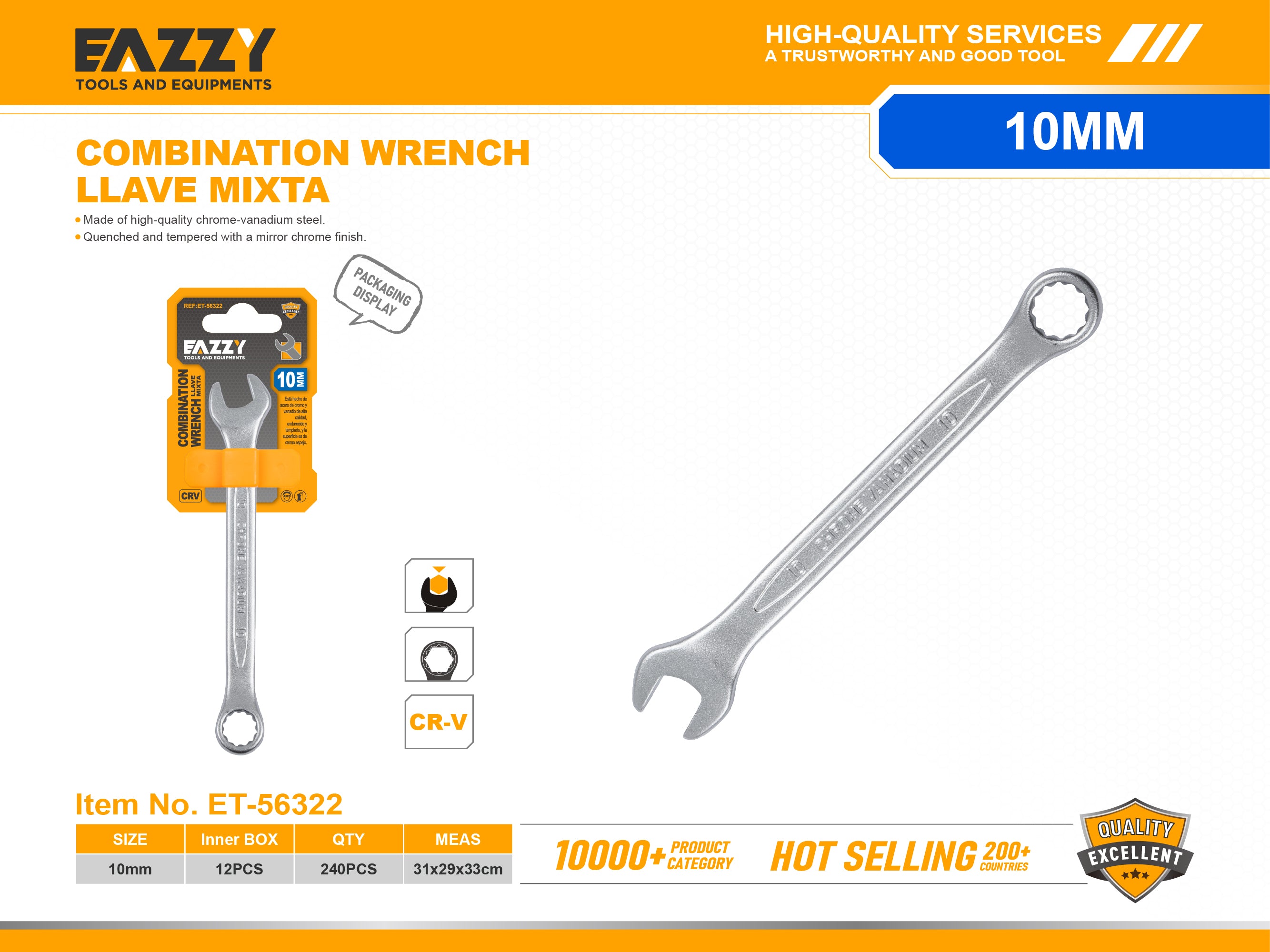 Professional Combination Wrench Spanner – High Torque & Long Life