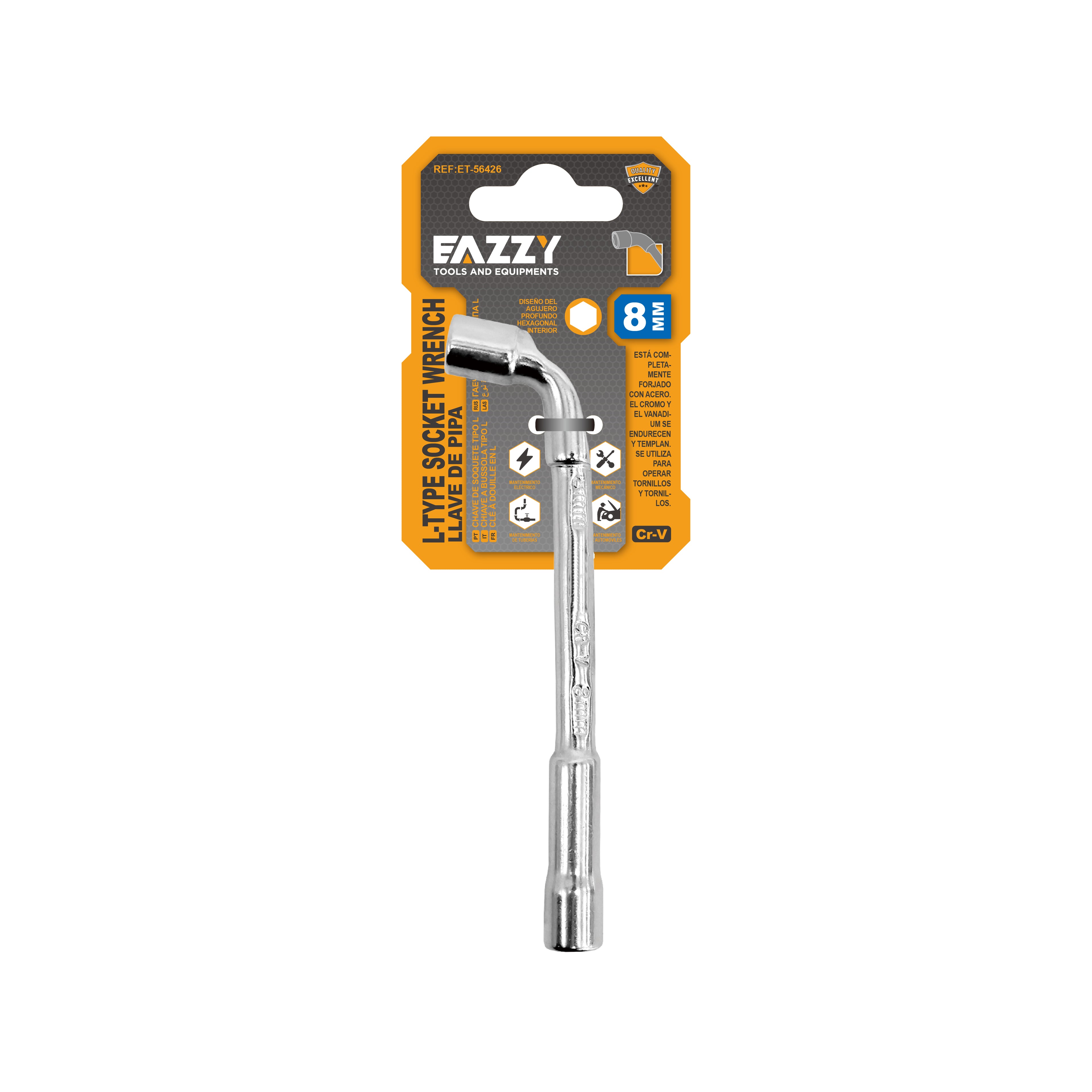 L-Type Angled Socket Wrench Spanner with Thru Hole – Metric Heavy Duty Tool