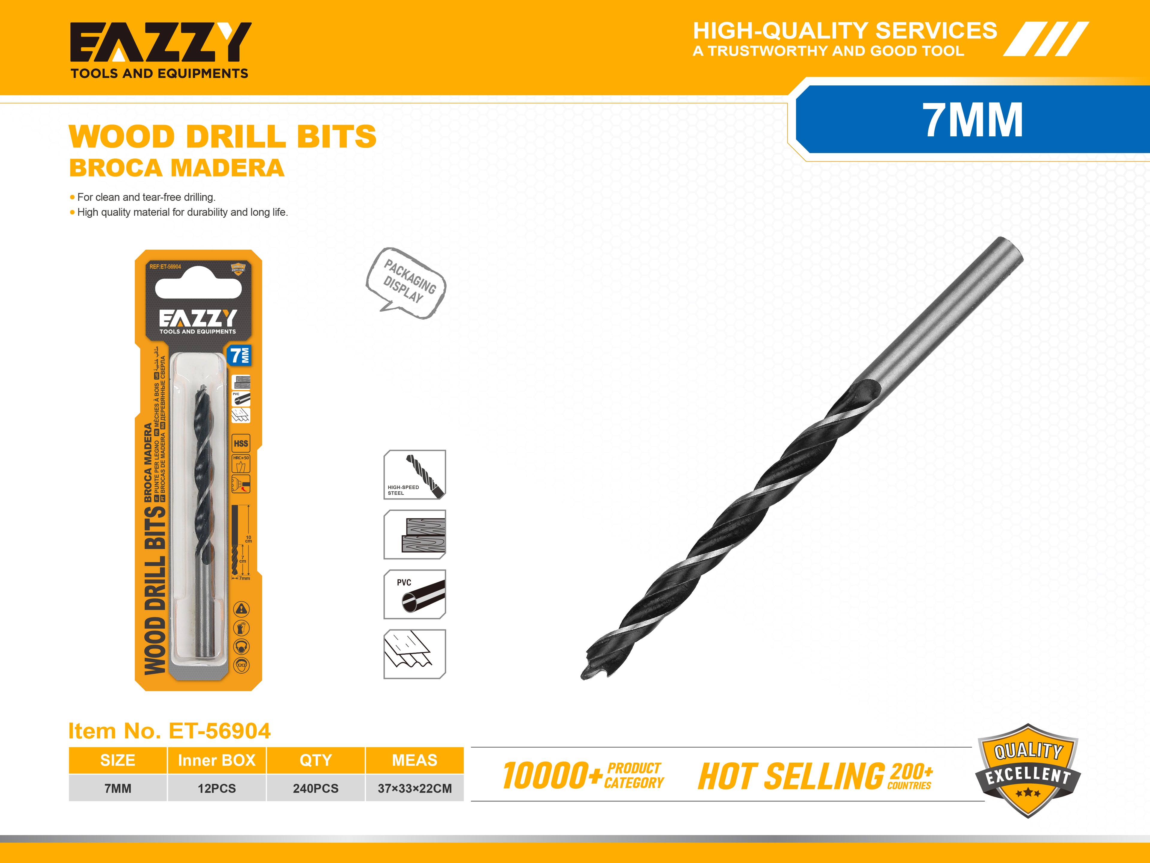 Premium Wood Drill Bits for Softwood & Hardwood – Sharp & Durable