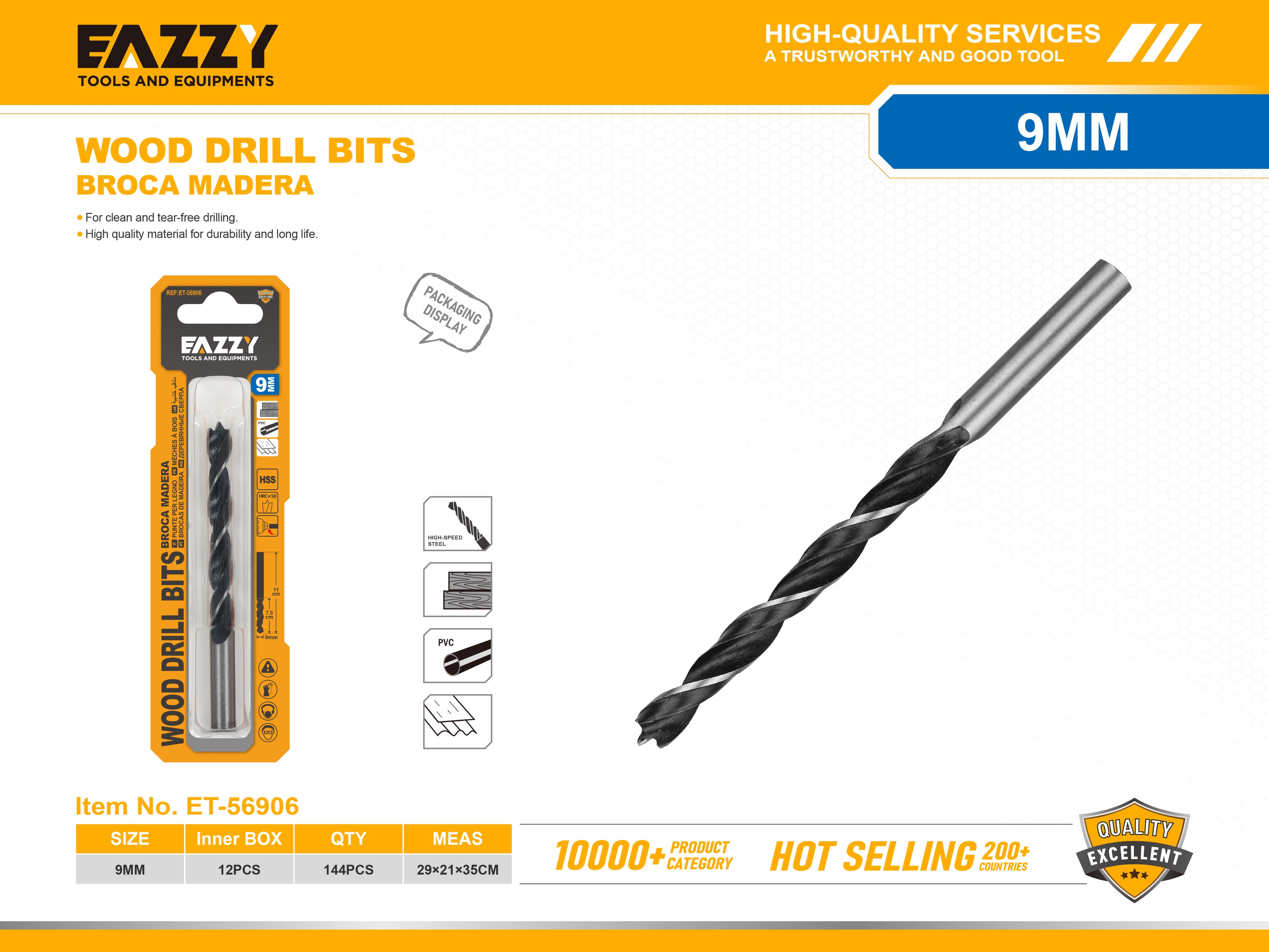 Premium Wood Drill Bits for Softwood & Hardwood – Sharp & Durable