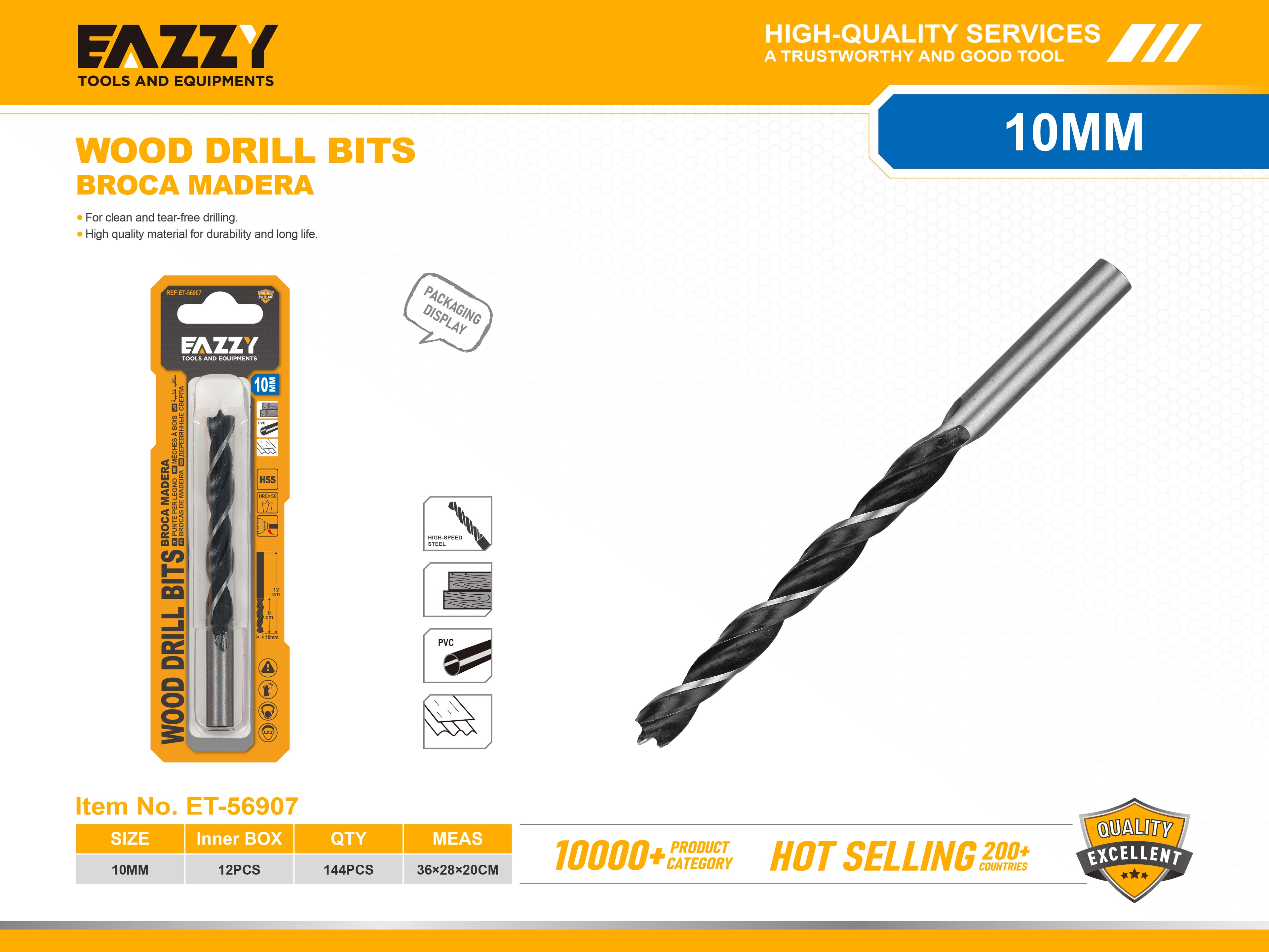 Premium Wood Drill Bits for Softwood & Hardwood – Sharp & Durable