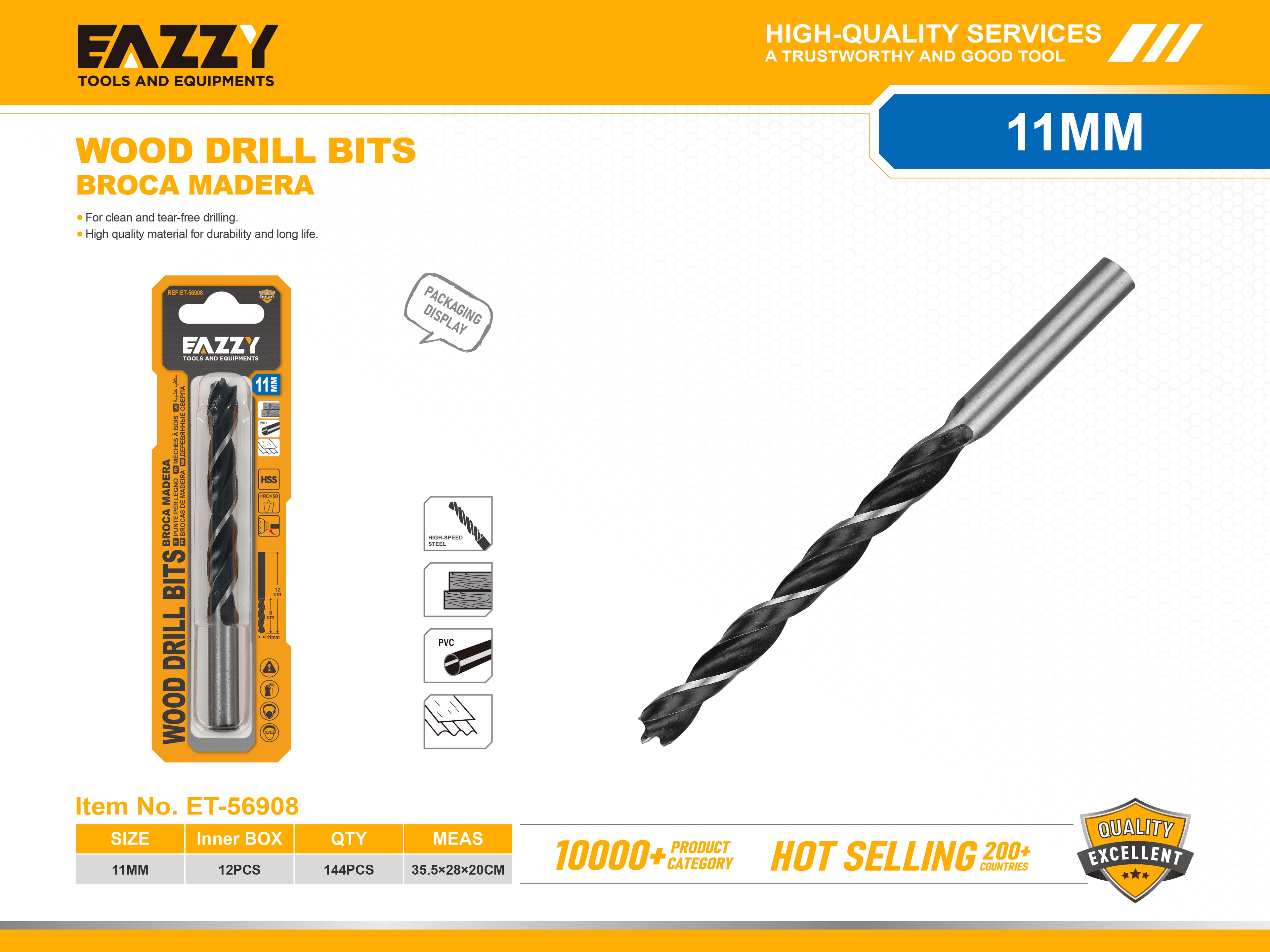 Premium Wood Drill Bits for Softwood & Hardwood – Sharp & Durable