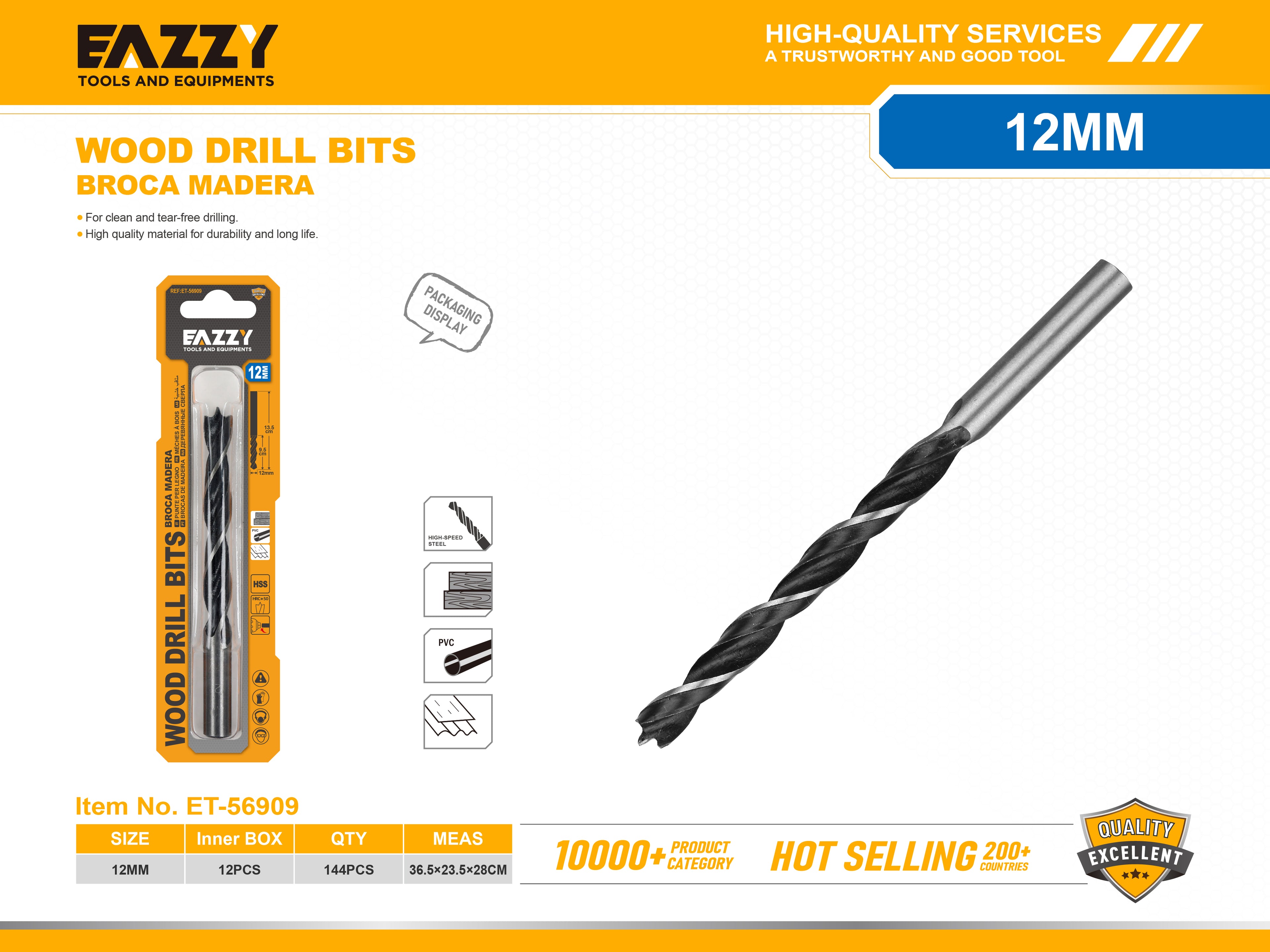 Premium Wood Drill Bits for Softwood & Hardwood – Sharp & Durable
