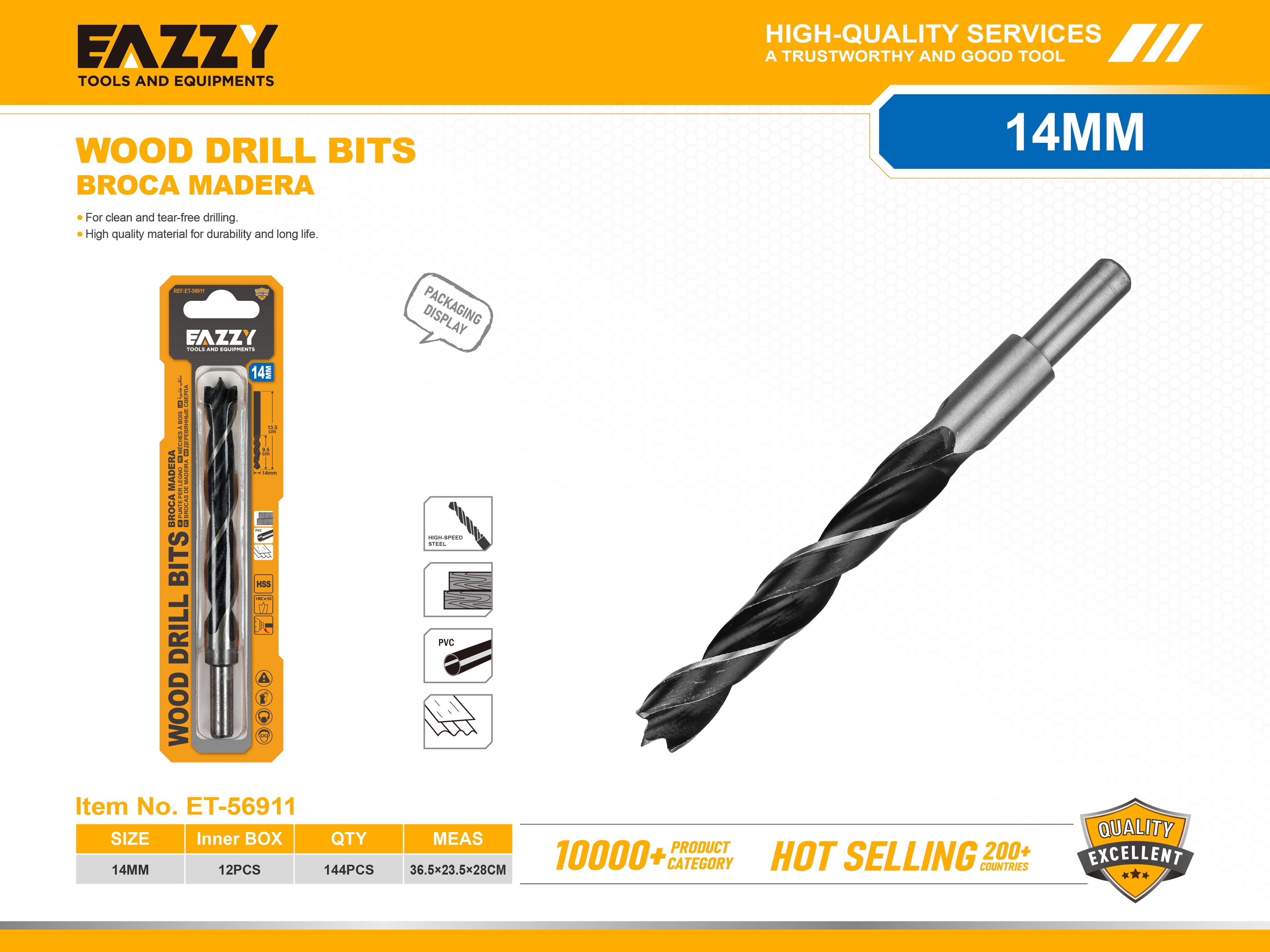 Premium Wood Drill Bits for Softwood & Hardwood – Sharp & Durable