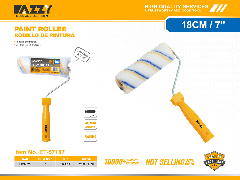 Premium Paint Roller – Smooth Finish Wall & Ceiling Painting Tool 18CM ET-57187