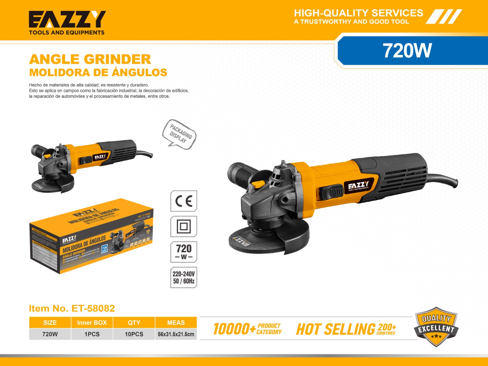 720W Angle Grinder Molidora de Ángulos – Powerful Cutting & Grinding Tool