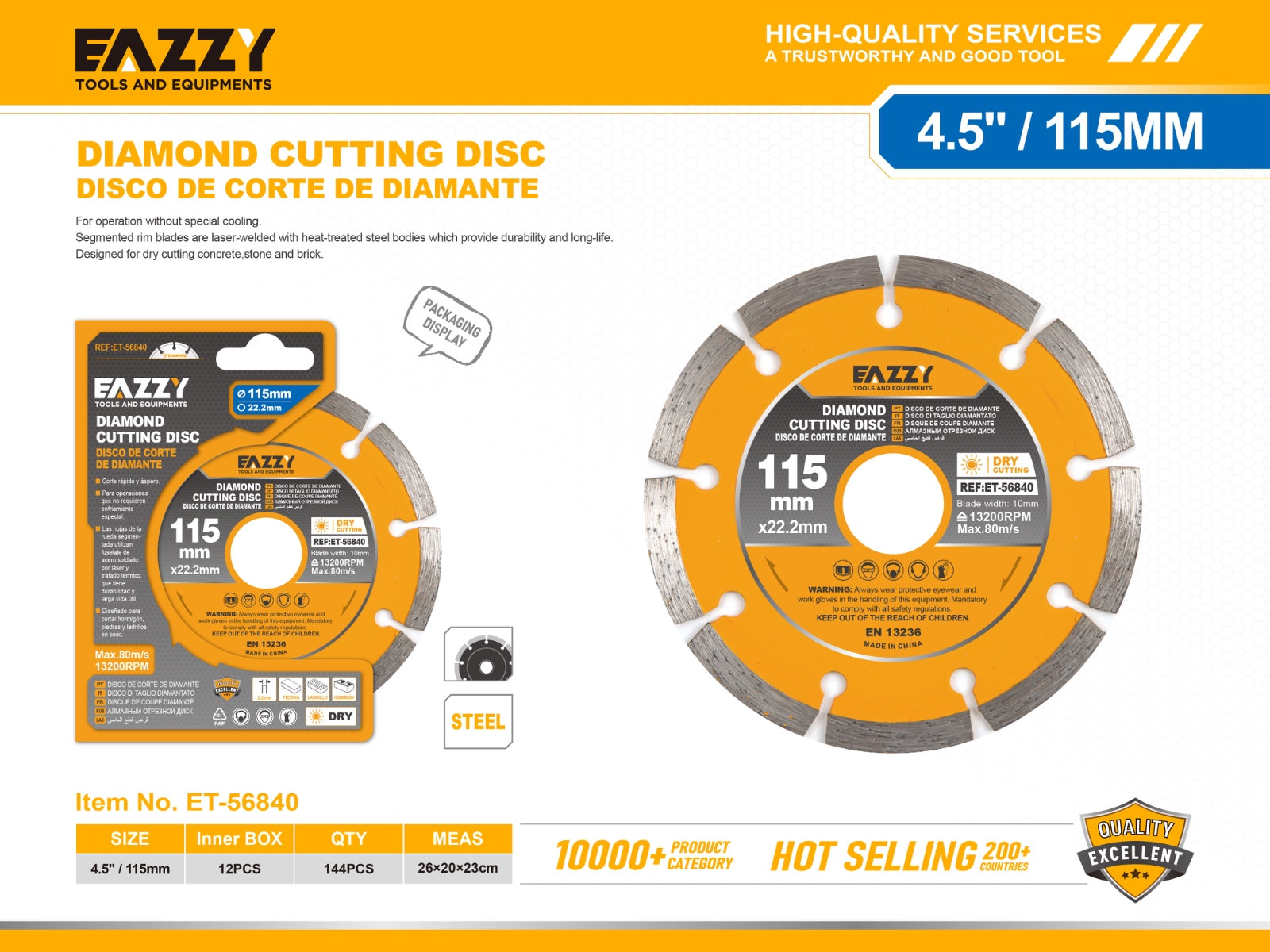 Diamond Cutting Disc – Dry Cutting Blade for Stone, Tile & Masonry Description