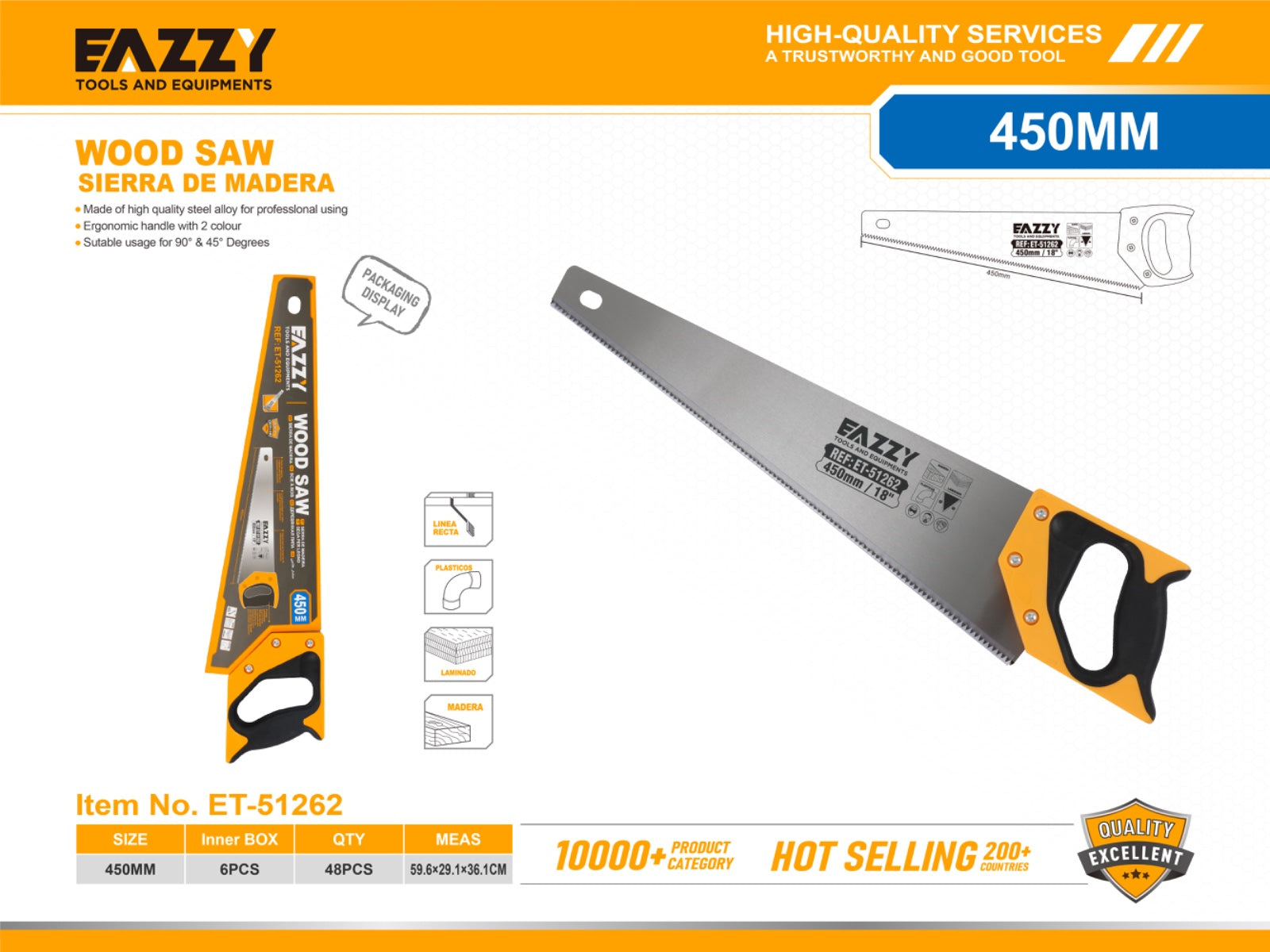 Wood Saw with Plastic Handle – Lightweight Hand Saw for Woodworking & DIY